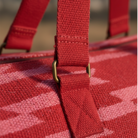 Red & Pink Western Duffle | Western Inspired Bag