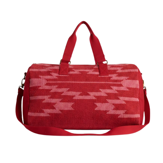 Red & Pink Western Duffle | Western Inspired Bag