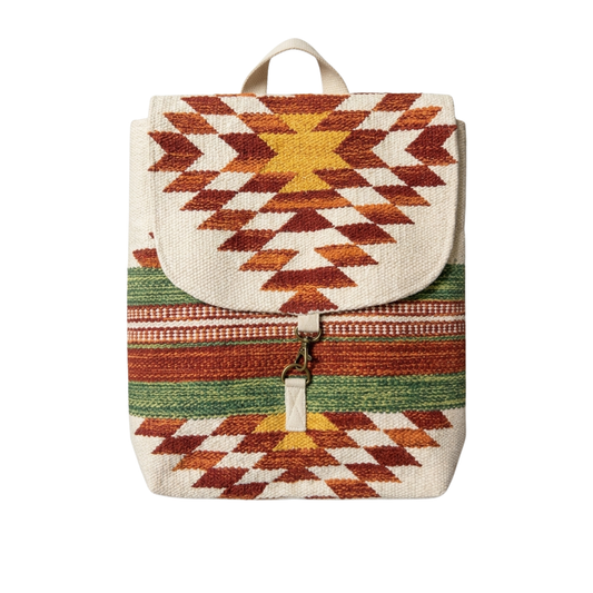 Rust & Green Aztec Design BagPack