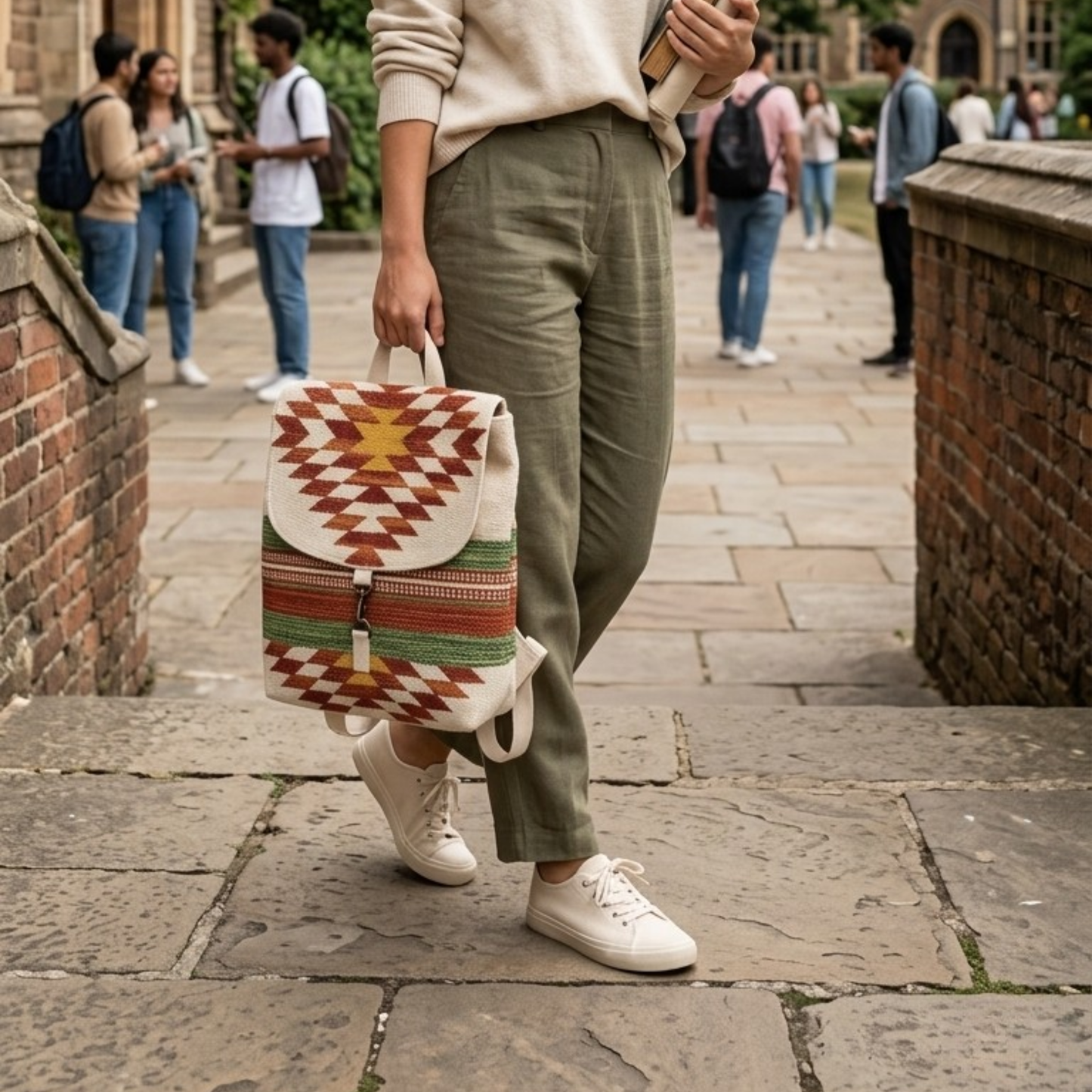 Rust & Green Aztec Design BackPack